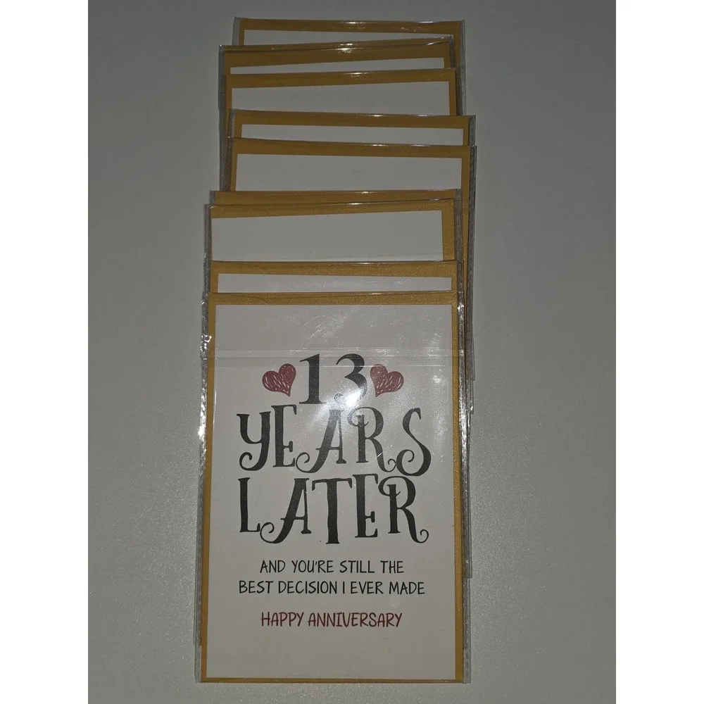 Lot of 10 Happy 13th Anniversary Greeting Cards w/ Envelopes Husband Wife New